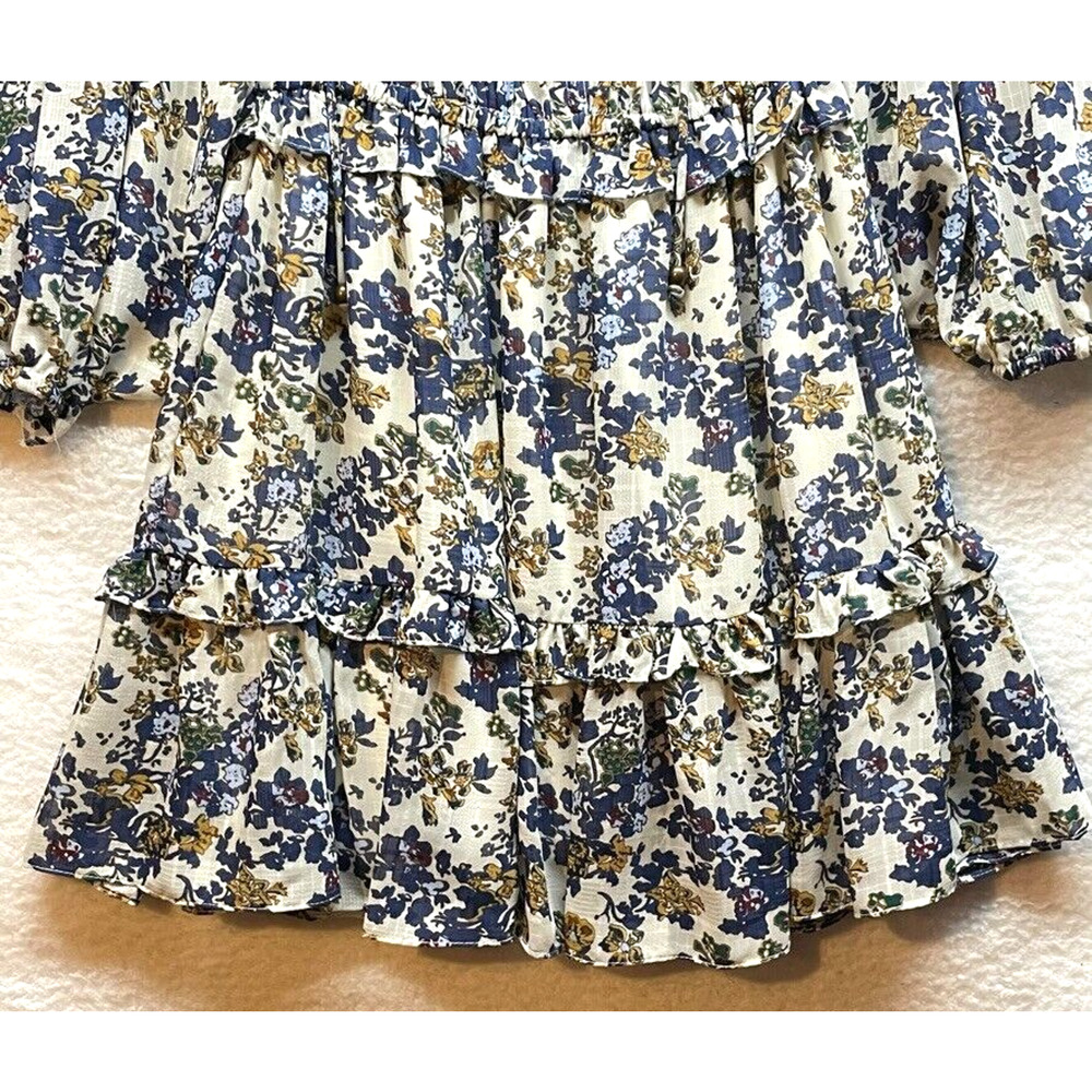 Bishop and Young Dress Womens Small Floral Anthropogie Blue Belle Isle Floral - Picture 5 of 11